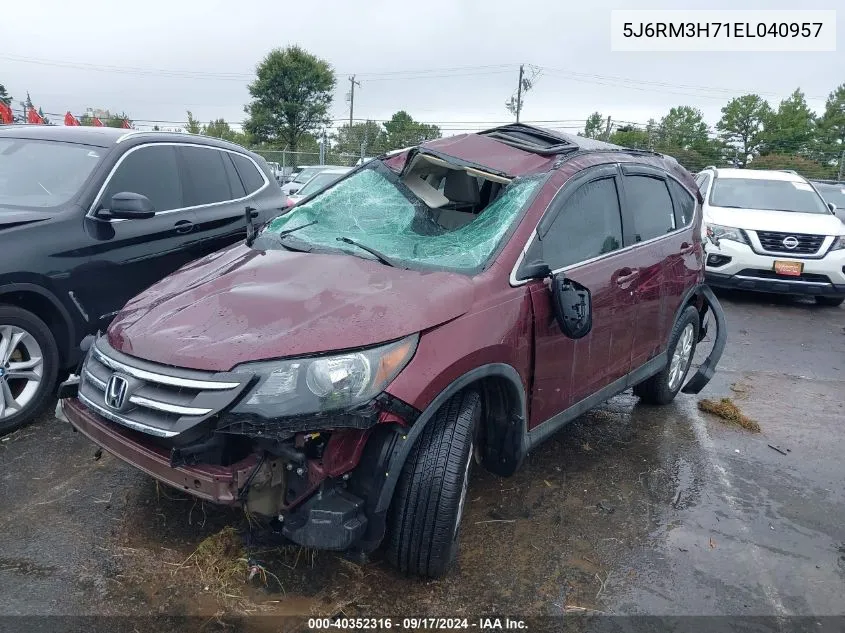 2014 Honda Cr-V Ex-L VIN: 5J6RM3H71EL040957 Lot: 40352316