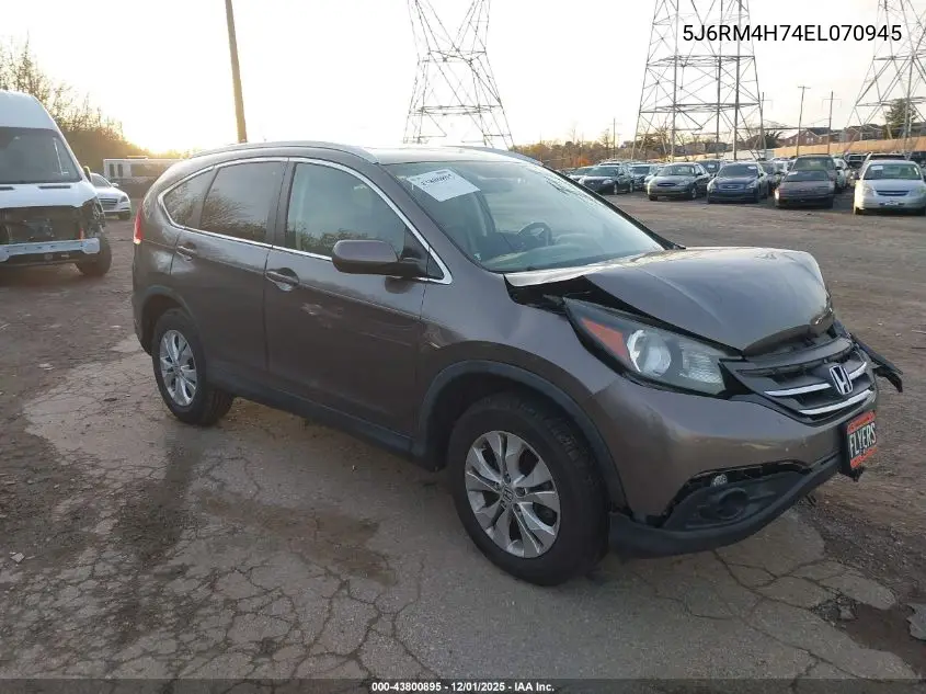 5J6RM4H74EL070945 2014 Honda Cr-V Ex-L