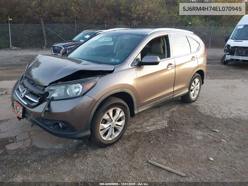 5J6RM4H74EL070945 2014 Honda Cr-V Ex-L