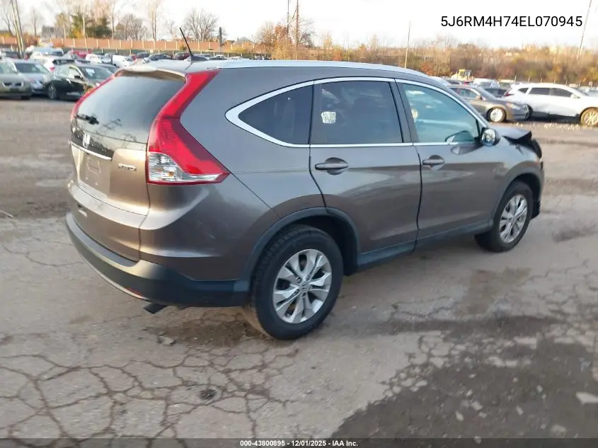 5J6RM4H74EL070945 2014 Honda Cr-V Ex-L