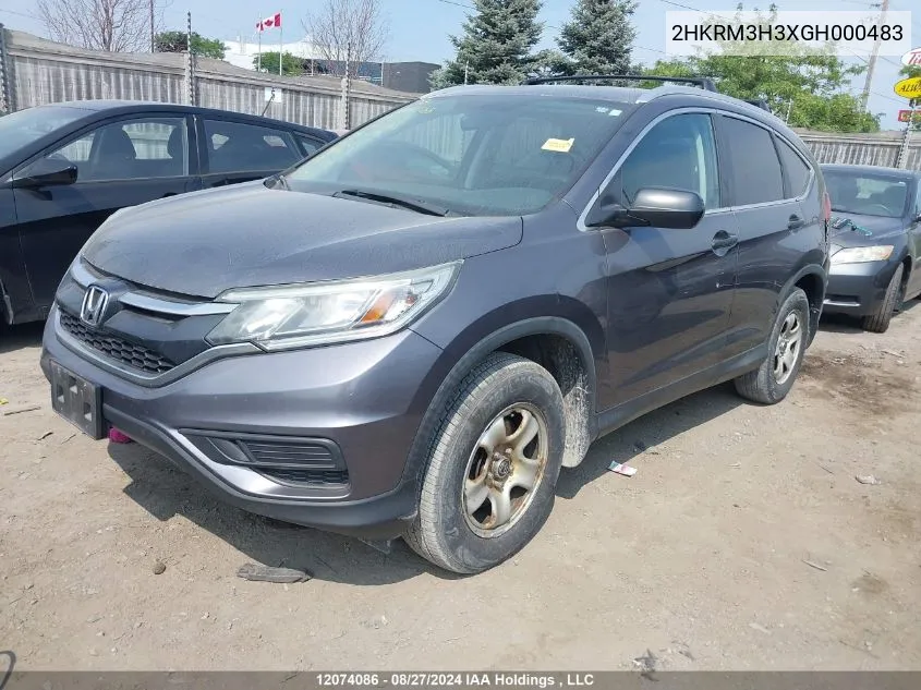 2016 Honda Cr-V Lx VIN: 2HKRM3H3XGH000483 Lot: 12074086