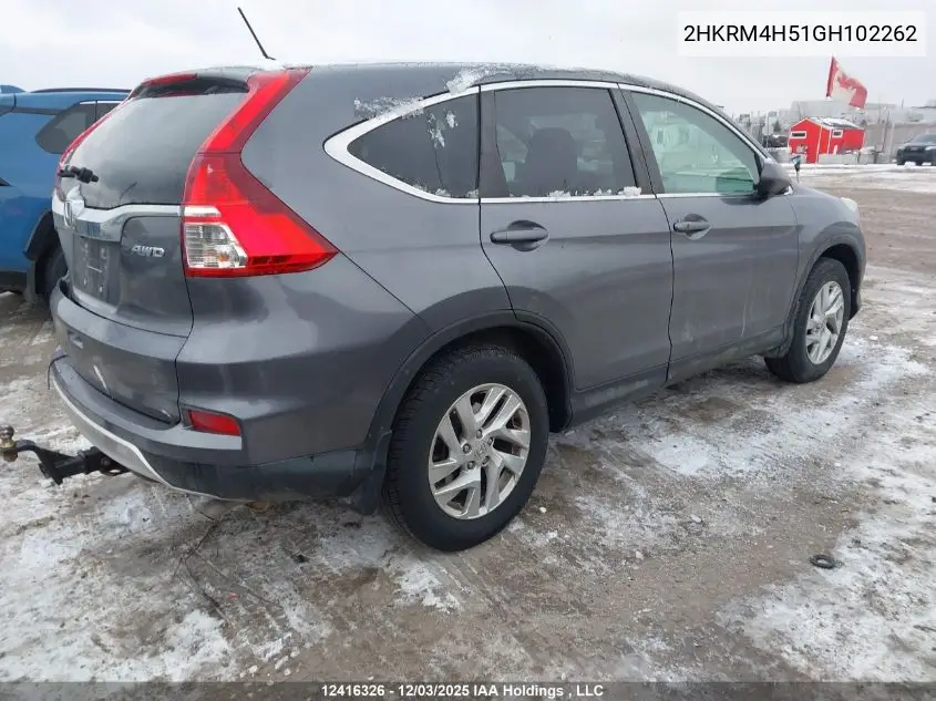 2HKRM4H51GH102262 2016 Honda Cr-V Ex