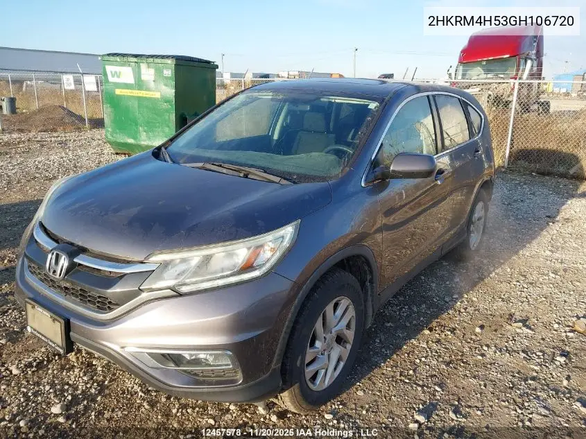 2HKRM4H53GH106720 2016 Honda Cr-V Ex