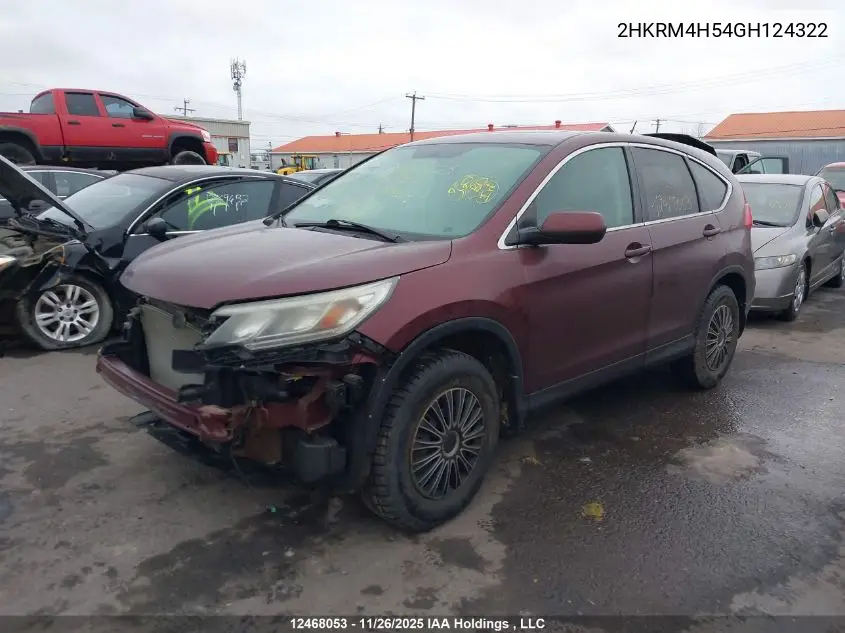 2HKRM4H54GH124322 2016 Honda Cr-V Ex
