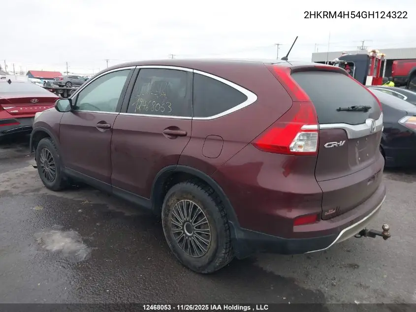 2HKRM4H54GH124322 2016 Honda Cr-V Ex