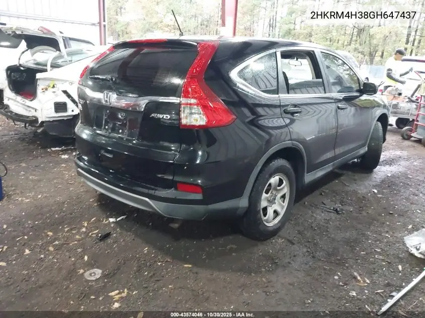 2HKRM4H38GH647437 2016 Honda Cr-V Lx