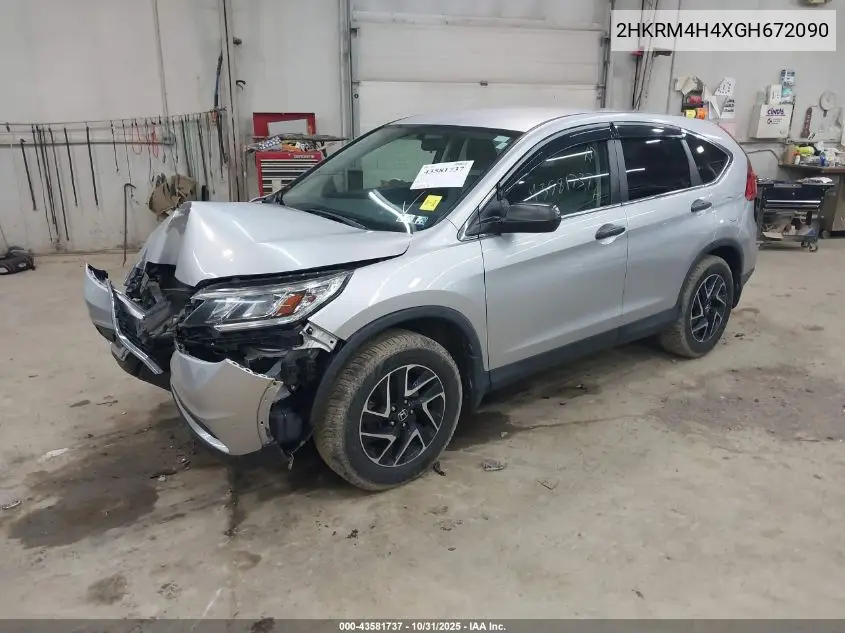 2HKRM4H4XGH672090 2016 Honda Cr-V Se