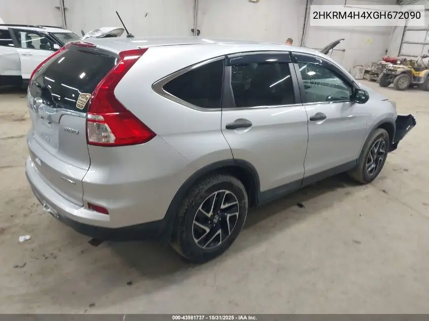 2HKRM4H4XGH672090 2016 Honda Cr-V Se