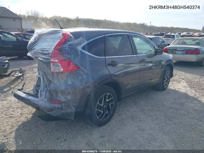 2HKRM3H48GH540374 2016 Honda Cr-V Se