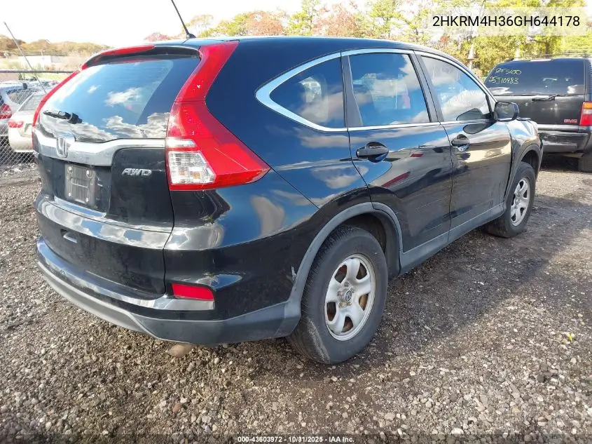 2HKRM4H36GH644178 2016 Honda Cr-V Lx