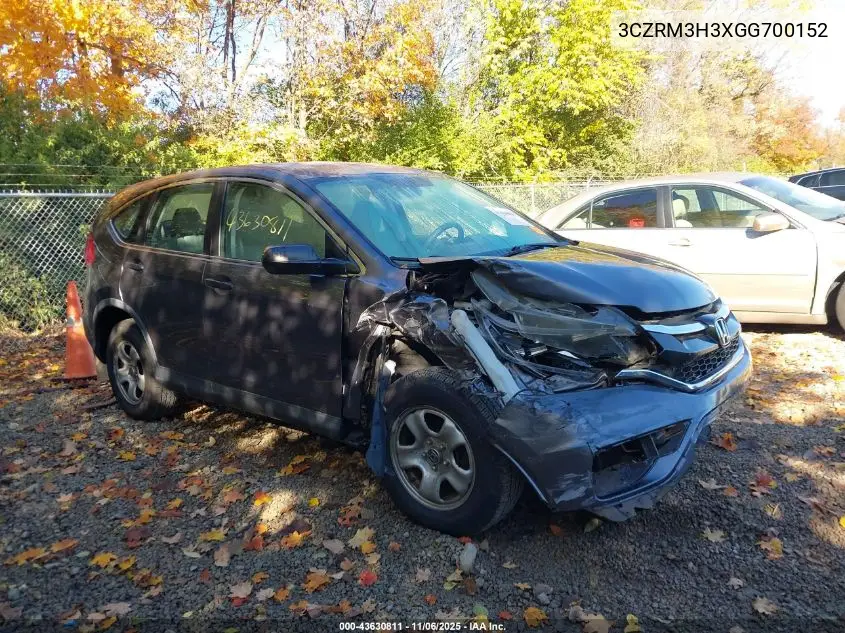 3CZRM3H3XGG700152 2016 Honda Cr-V Lx