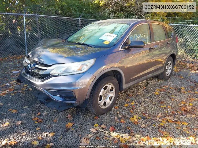 3CZRM3H3XGG700152 2016 Honda Cr-V Lx