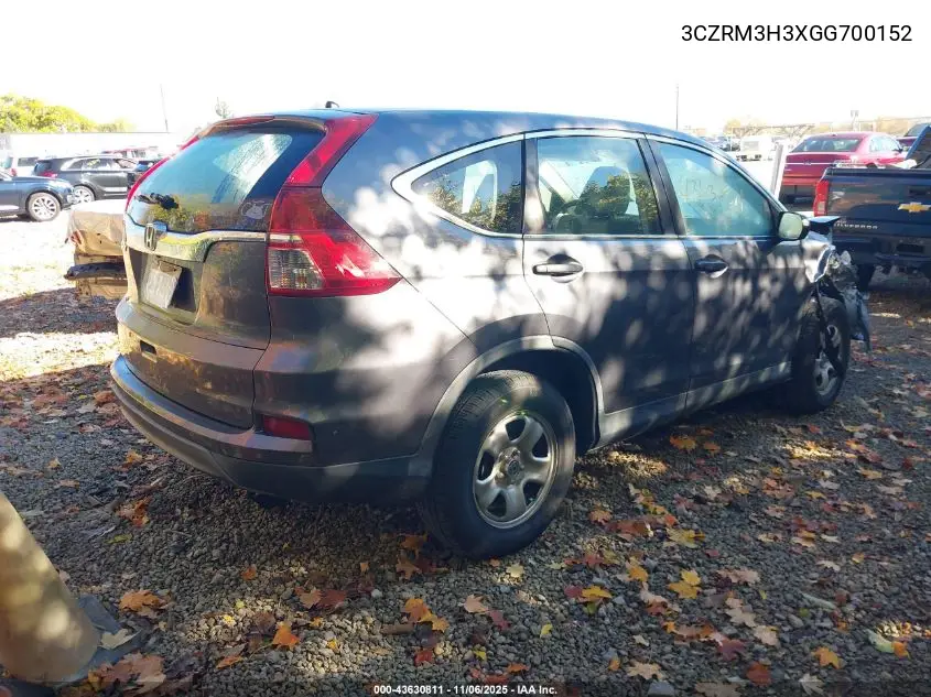 3CZRM3H3XGG700152 2016 Honda Cr-V Lx