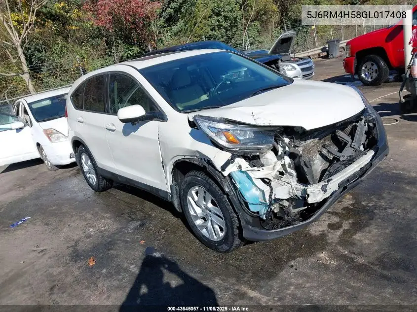 5J6RM4H58GL017408 2016 Honda Cr-V Ex