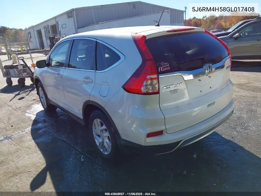 5J6RM4H58GL017408 2016 Honda Cr-V Ex