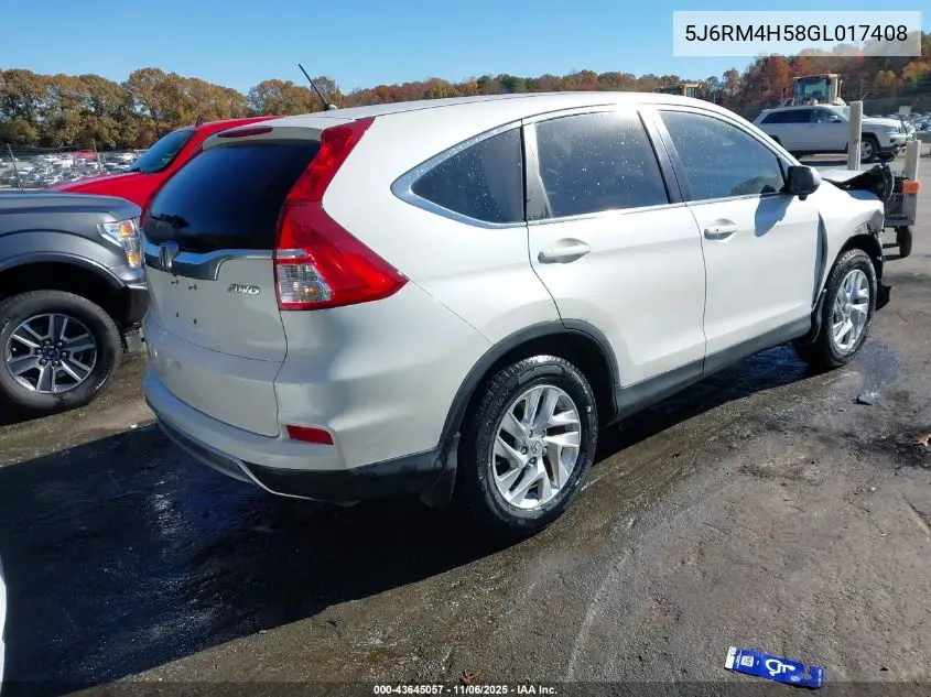 5J6RM4H58GL017408 2016 Honda Cr-V Ex