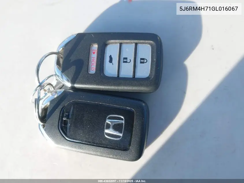 5J6RM4H71GL016067 2016 Honda Cr-V Ex-L