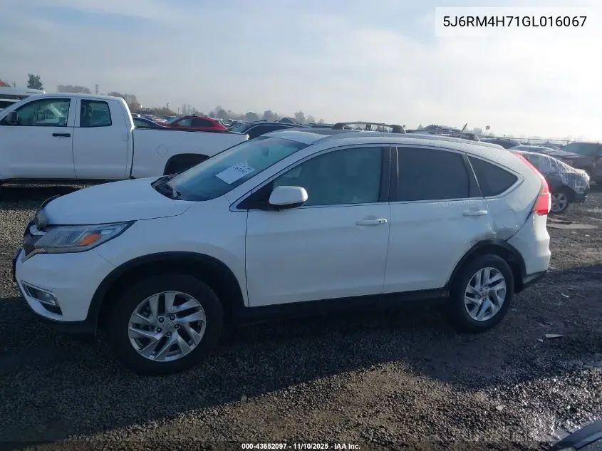 5J6RM4H71GL016067 2016 Honda Cr-V Ex-L