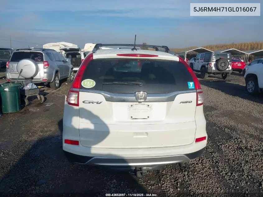 5J6RM4H71GL016067 2016 Honda Cr-V Ex-L