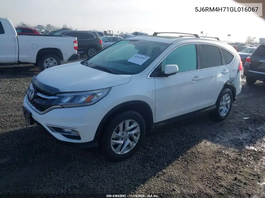 5J6RM4H71GL016067 2016 Honda Cr-V Ex-L