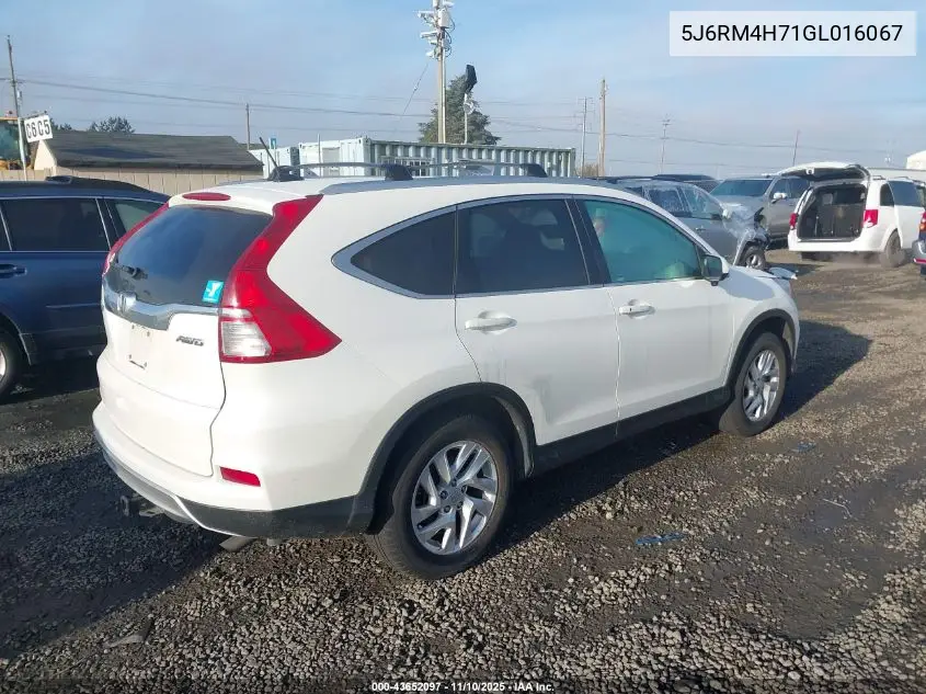 5J6RM4H71GL016067 2016 Honda Cr-V Ex-L