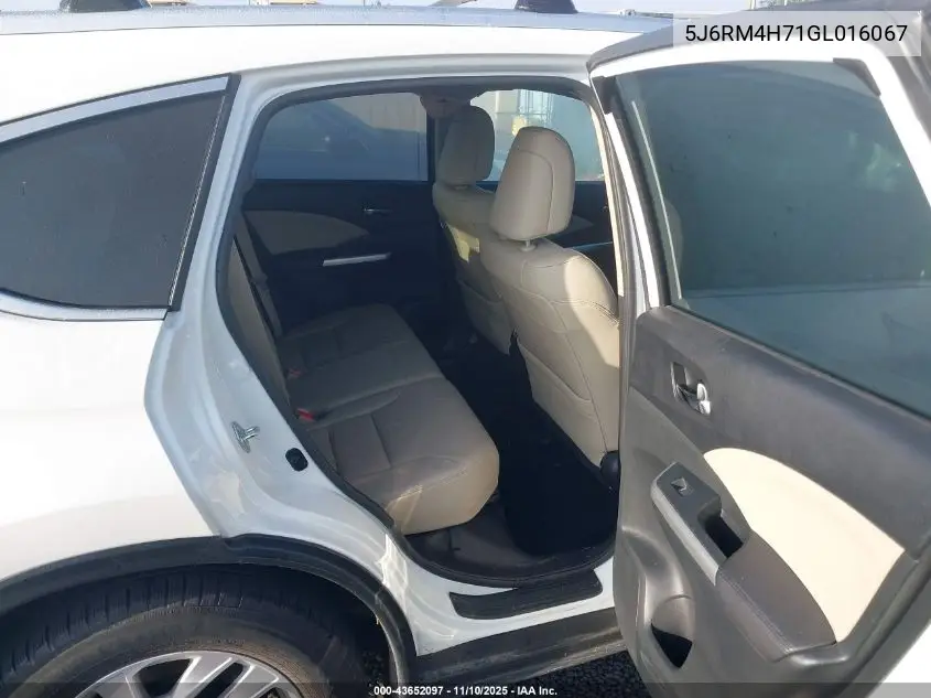 5J6RM4H71GL016067 2016 Honda Cr-V Ex-L