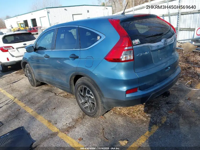 2HKRM3H45GH569640 2016 Honda Cr-V Se