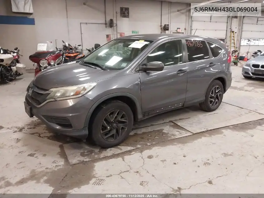 5J6RM4H43GL069004 2016 Honda Cr-V Se