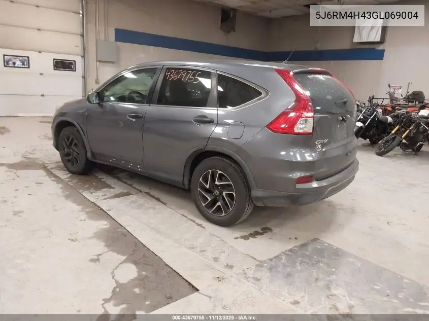 5J6RM4H43GL069004 2016 Honda Cr-V Se