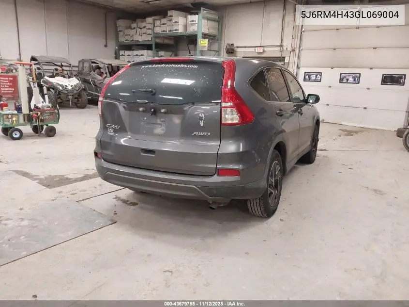 5J6RM4H43GL069004 2016 Honda Cr-V Se