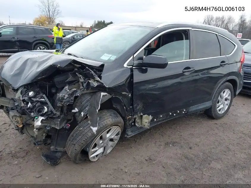 5J6RM4H76GL006103 2016 Honda Cr-V Ex-L