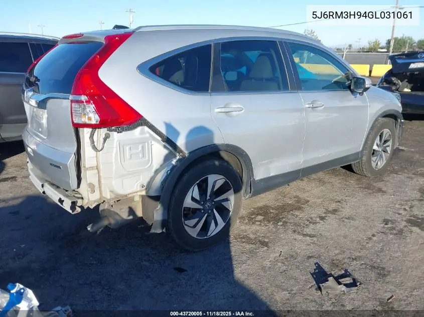 5J6RM3H94GL031061 2016 Honda Cr-V Touring