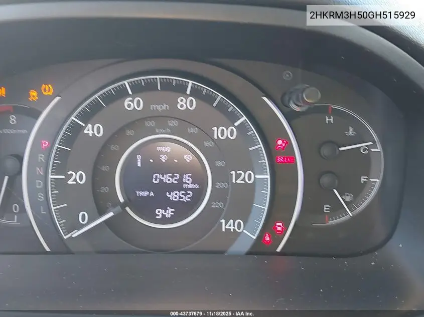 2HKRM3H50GH515929 2016 Honda Cr-V Ex