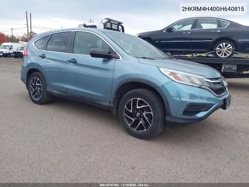 2HKRM4H40GH640815 2016 Honda Cr-V Se