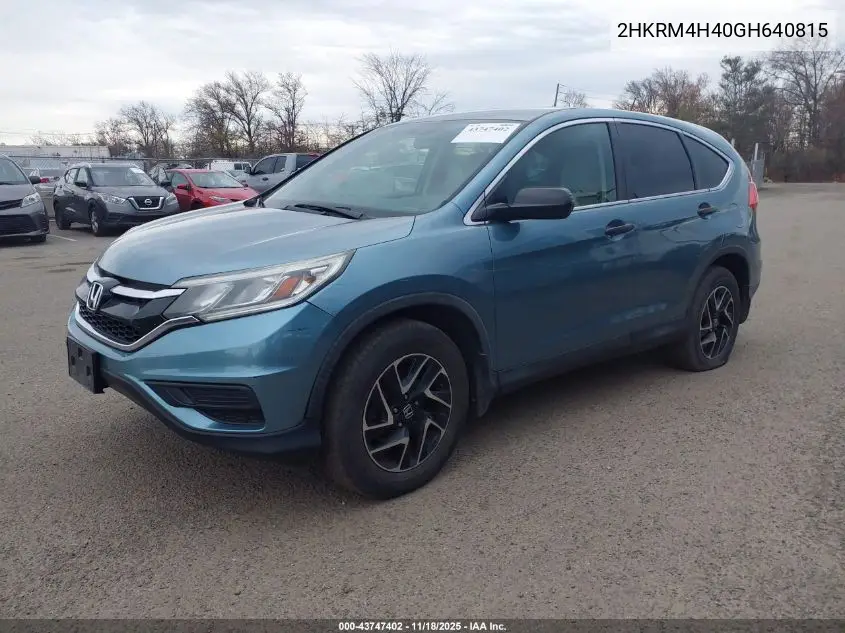 2HKRM4H40GH640815 2016 Honda Cr-V Se