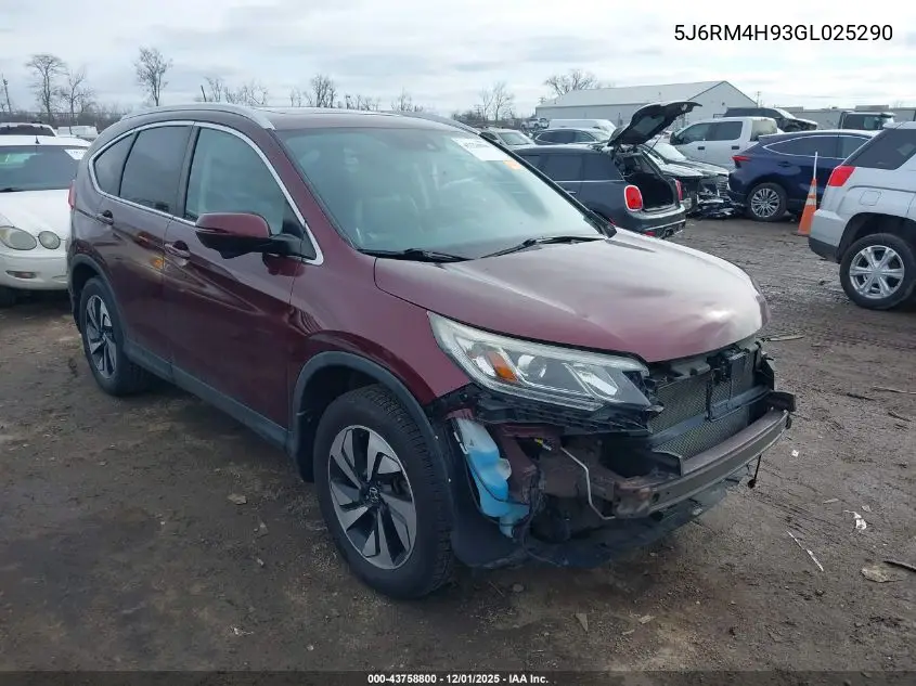 5J6RM4H93GL025290 2016 Honda Cr-V Touring
