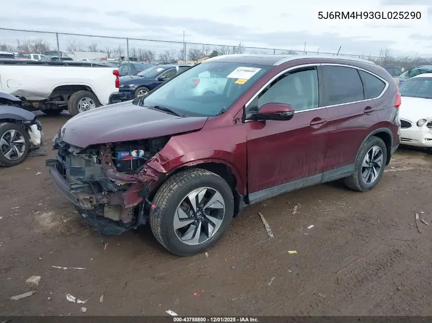 5J6RM4H93GL025290 2016 Honda Cr-V Touring