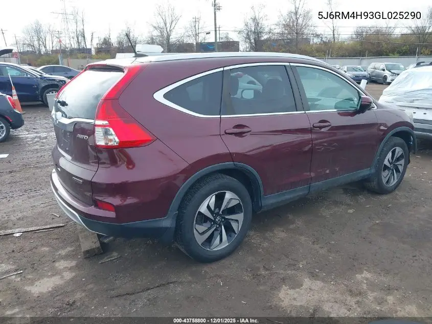 5J6RM4H93GL025290 2016 Honda Cr-V Touring
