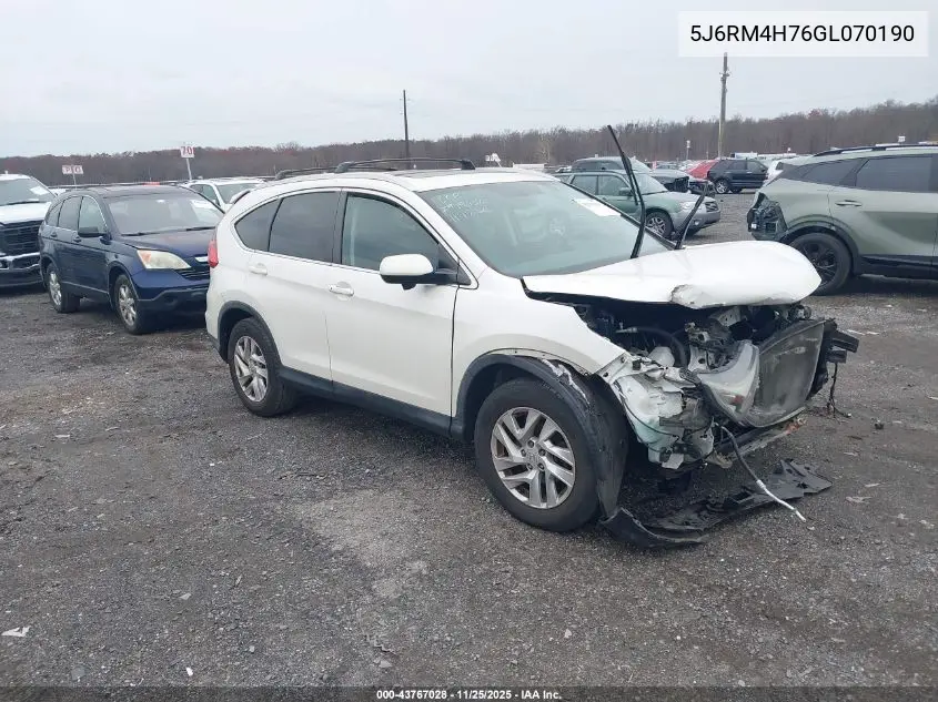 5J6RM4H76GL070190 2016 Honda Cr-V Ex-L