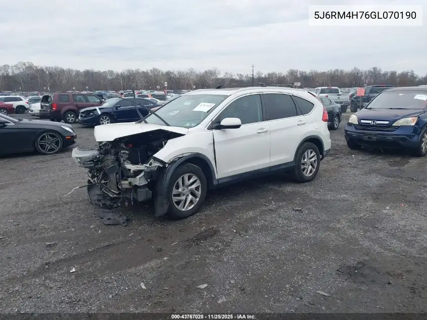 5J6RM4H76GL070190 2016 Honda Cr-V Ex-L