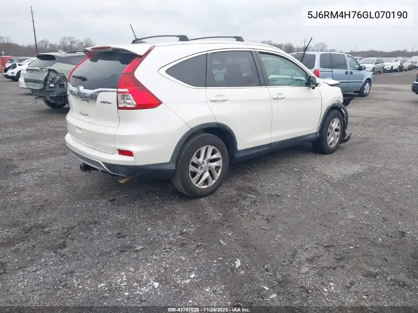 5J6RM4H76GL070190 2016 Honda Cr-V Ex-L