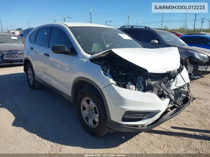 5J6RM3H33GL012223 2016 Honda Cr-V Lx