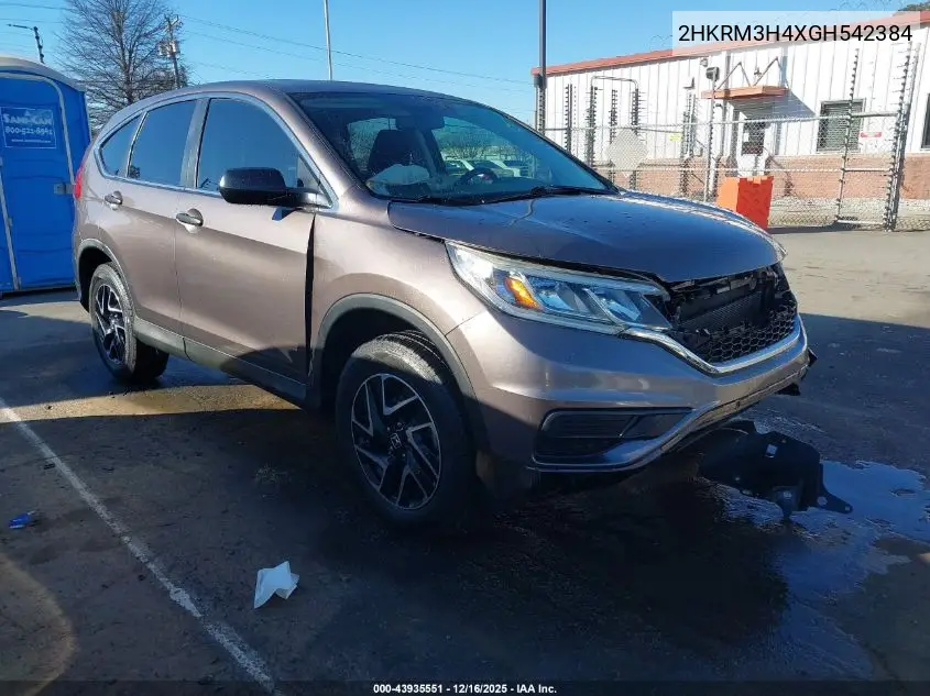 2HKRM3H4XGH542384 2016 Honda Cr-V Se