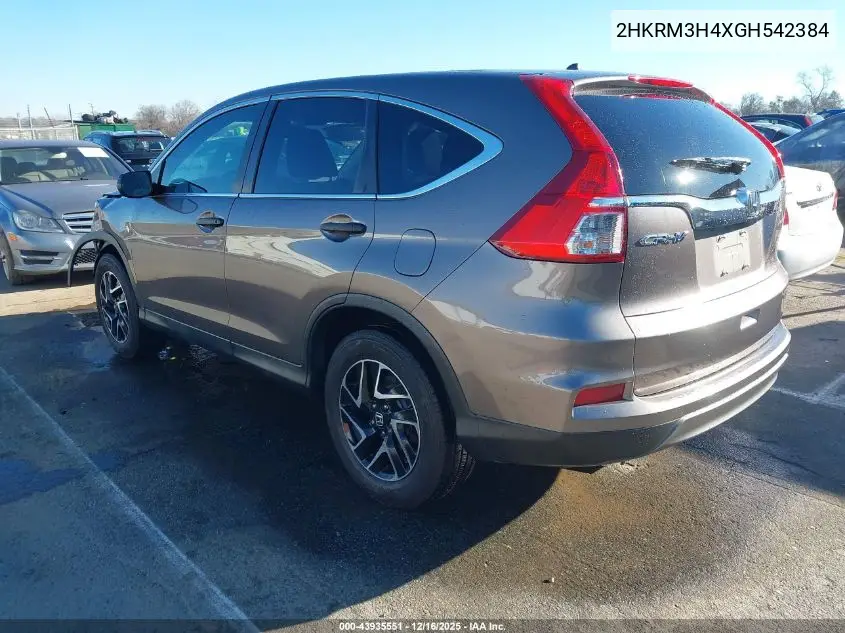 2HKRM3H4XGH542384 2016 Honda Cr-V Se