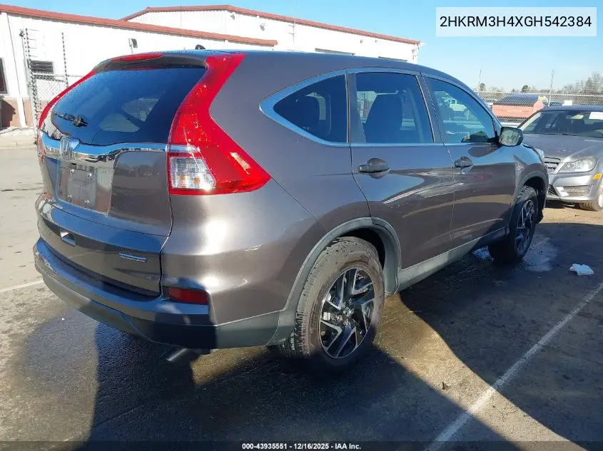 2HKRM3H4XGH542384 2016 Honda Cr-V Se