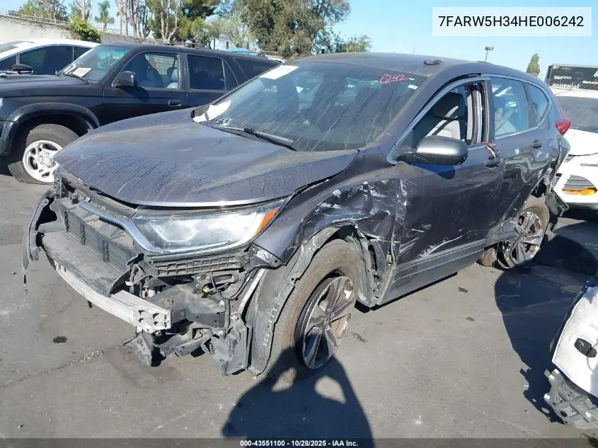 7FARW5H34HE006242 2017 Honda Cr-V Lx