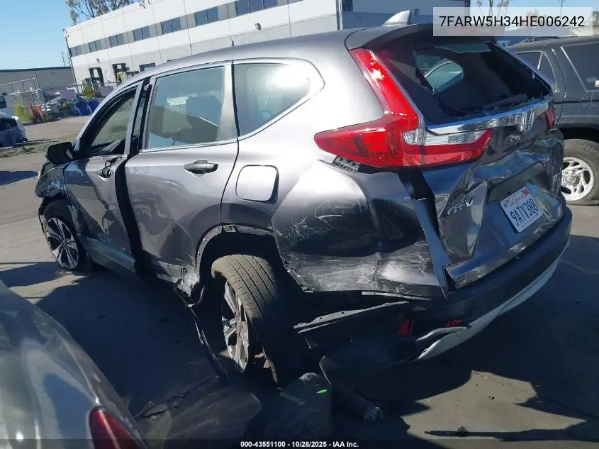 7FARW5H34HE006242 2017 Honda Cr-V Lx