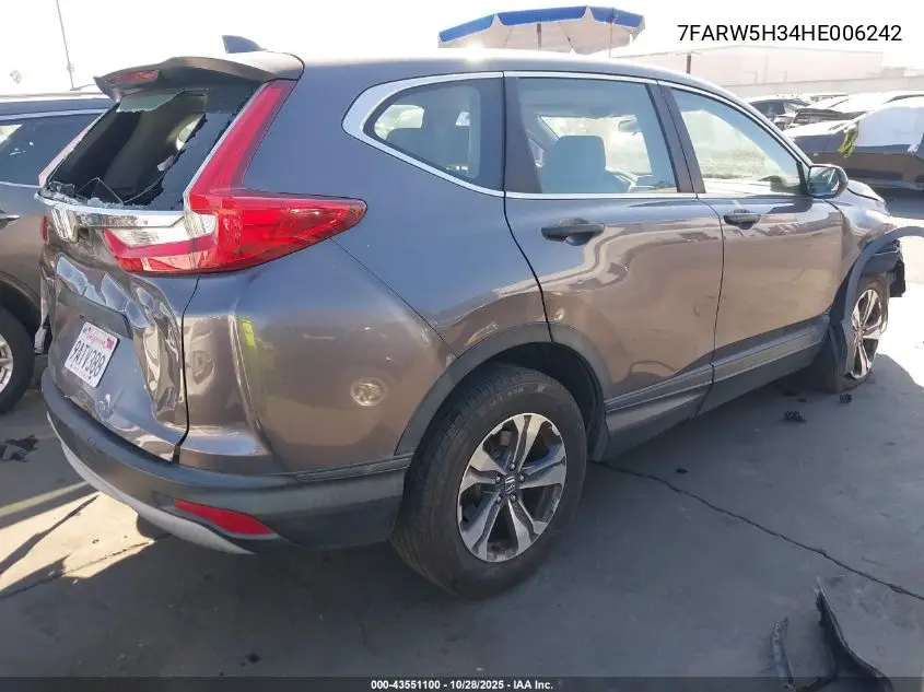 7FARW5H34HE006242 2017 Honda Cr-V Lx
