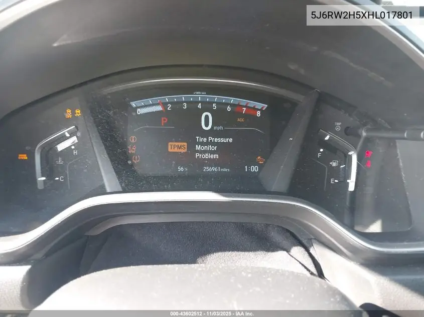 5J6RW2H5XHL017801 2017 Honda Cr-V Ex