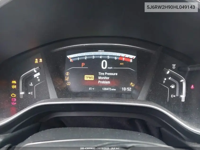 5J6RW2H90HL049143 2017 Honda Cr-V Touring
